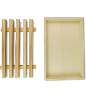 Tradineur - Tabla para cortar pan de madera con recogemigas y rejilla extraíble, madera natural, cocina - 32 x 22 x 2,5 cm