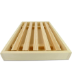 Tradineur - Tabla para cortar pan de madera con recogemigas y rejilla extraíble, madera natural, cocina - 32 x 22 x 2,5 cm