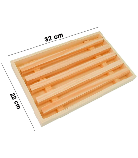 Tradineur - Tabla para cortar pan de madera con recogemigas y rejilla extraíble, madera natural, cocina - 32 x 22 x 2,5 cm