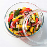 Tradineur - Cacerola redonda de vidrio borosilicato con tapa, molde, fuente para horno, lasaña, apta para microondas, asar, horn