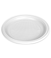 Tradineur - 4 paquetes de 12 platos llanos redondos reutilizables, plástico, reciclables, extra resistentes, higiénicos, apilables, aptos para lavavajillas - Ø 20,5 cm - Total 48 uds