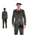 Disfraz de antiguo guardia civil de color verde para jóvenes y adultos para carnaval, halloween, celebraciones, talla S.