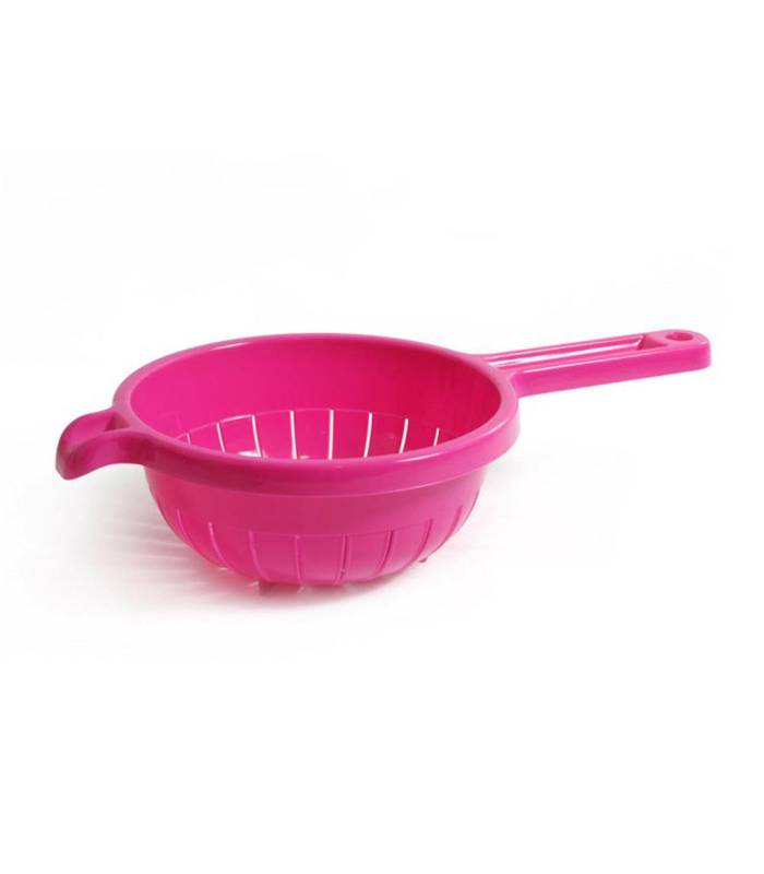 Escurridor de plástico con mango, diámetro 19 cm, colador de cocina para escurrir verduras, fruta, pasta, arroz, con agujero para colgarlo, color aleatorio