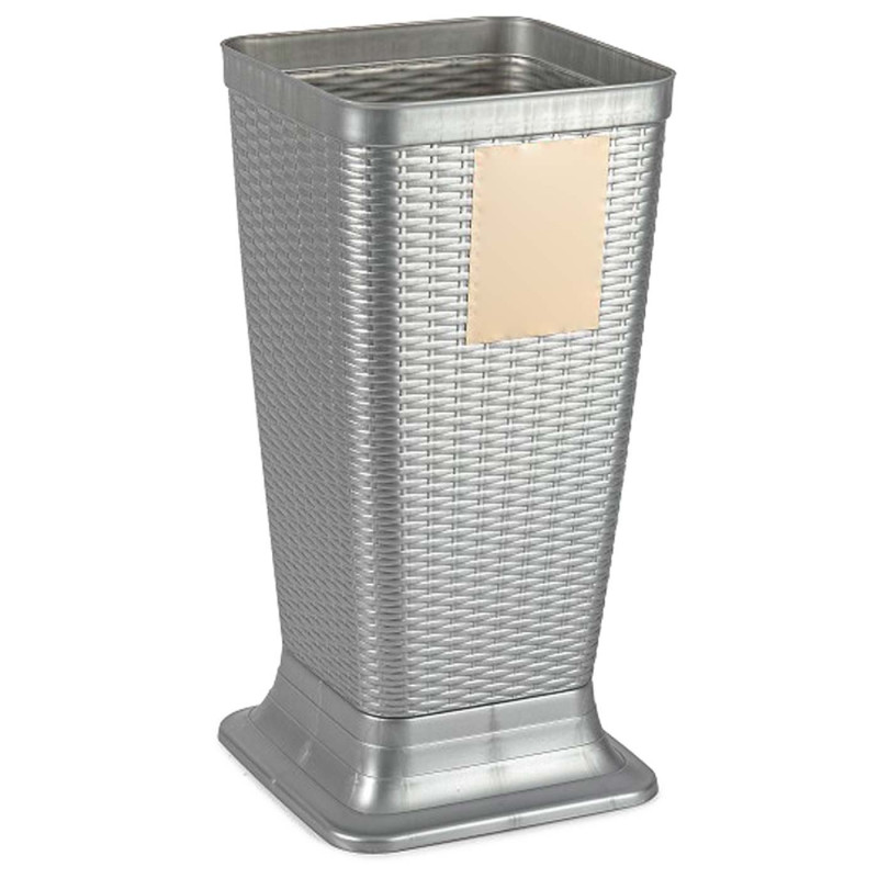 Tradineur - Paragüero de plástico - Estilo Rattan - Soporte para paraguas cuadrado para entrada de oficinas, negocios, hogar - 5 Tradineur - Paragüero de plástico - Estilo Rattan - Soporte para paraguas cuadrado para entrada de oficinas, negocios, hogar - 5