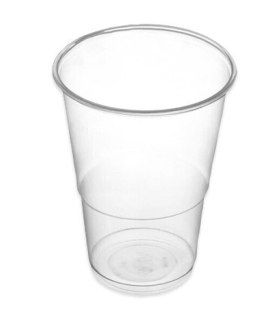 Tradineur - Pack de 15 vasos reutilizables de plástico, 100% reciclables, extra resistentes, higiénicos, apilables, 10,3 x 8,3 cm, 350 ml