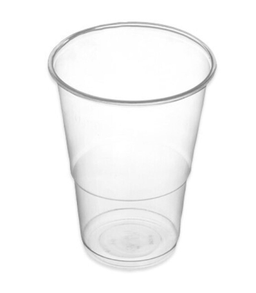 Tradineur - Pack de 15 vasos reutilizables de plástico, 100% reciclables, extra resistentes, higiénicos, apilables, 10,3 x 8,3 cm, 350 ml