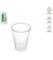 Tradineur - Pack de 15 vasos reutilizables de plástico, 100% reciclables, extra resistentes, higiénicos, apilables, 10,3 x 8,3 cm, 350 ml