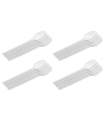 Tradineur - 5 paquetes de 20 cucharas blancas reutilizables, plástico, reciclables, extra resistentes, higiénicas, apilables, aptas para lavavajillas - 16,5 cm - Total 100 uds