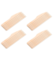 Tradineur - 16 paquetes de 12 cuchillos de madera biodegradables, reciclables, extra resistentes, producto orgánico natural - 16 cm - Total 192 uds