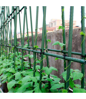 Tradineur - Tutor de hierro plastificado, varilla, guía para plantas, flores, tomates, estaca para jardín, huerto (Verde, 180 cm, Ø 16 mm)