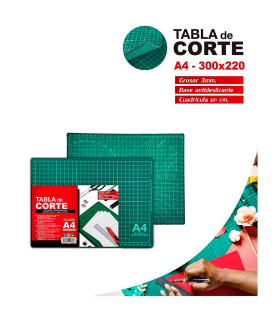 Tradineur - Tabla de corte, base para patchwork, autocicatrizante, manualidades, bricolaje, costura, alfombrilla de corte autorregenerable (Verde, A4, 30 x 22 cm)