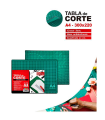 Tradineur - Tabla de corte, base para patchwork, autocicatrizante, manualidades, bricolaje, costura, alfombrilla de corte autorregenerable (Verde, A4, 30 x 22 cm)