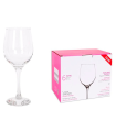 Tradineur - Set de 6 copas de vino de cristal modelo fame, 395 ml, juego de 6 copas de vino, 21 x 7 cm