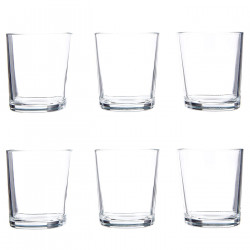 Tradineur - Set de 4 vasos de cristal 295 ml, modelo París, juego de vasos clásicos para agua, bebidas, 8 x 9 cm, resistentes, l