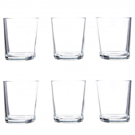 Tradineur - Set de 4 vasos de cristal 295 ml, modelo París, juego de vasos clásicos para agua, bebidas, 8 x 9 cm, resistentes, l