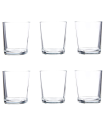 Tradineur - Set de 6 vasos de cristal 295 ml, modelo París, juego de vasos clásicos para agua, bebidas, 8 x 9 cm, resistentes, ligeros, aptos para lavavajillas