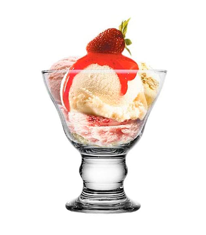 Tradineur - Set de 6 copas de helado, cristal liso, modelo orion, diseño sofisticado y elegante, postres, cócteles, aptas para lavavajillas (250 ml, 11 cm)