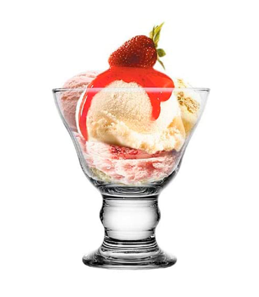 Tradineur - Set de 6 copas de helado, cristal liso, modelo orion, diseño sofisticado y elegante, postres, cócteles, aptas para lavavajillas (250 ml, 11 cm)