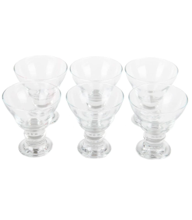 Tradineur - Set de 6 copas de helado, cristal liso, modelo orion, diseño sofisticado y elegante, postres, cócteles, aptas para lavavajillas (250 ml, 11 cm)