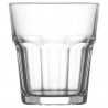 Tradineur - Set de 6 vasos de cristal, modelo Aras, resistentes, base gruesa, servir agua, licores, bebidas, fiestas, uso diario