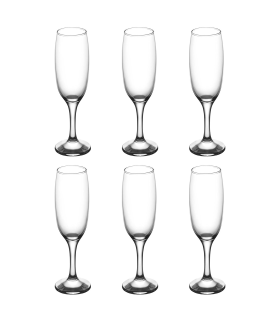 Tradineur - Set de 6 copas de cava de cristal, modelo empire, champán, cócteles, resistentes, aptas para lavavajillas, celebraciones (220 ml, 21 cm)