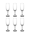 Tradineur - Set de 6 copas de cava de cristal, modelo empire, champán, cócteles, resistentes, aptas para lavavajillas, celebraciones (220 ml, 21 cm)