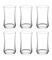 Tradineur - Set de 6 vasos de cristal, modelo Lune, base gruesa, servir cócteles, refrescos, resistentes, aptos para lavavajillas (365 ml, 13 x 7,5 cm)