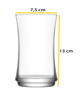 Tradineur - Set de 6 vasos de cristal, modelo Lune, base gruesa, servir cócteles, refrescos, resistentes, aptos para lavavajillas (365 ml, 13 x 7,5 cm)