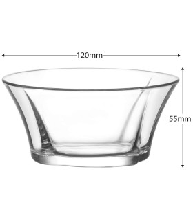 Tradineur - Set de 6 boles de cristal, modelo Truva, cuencos para servir aperitivos, postres, resistentes, aptos para lavavajillas (310 ml, 12 x 5,5 cm)