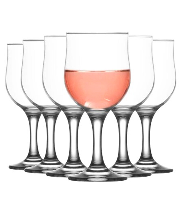 Tradineur - Set de 6 copas de cristal, modelo Nevakar, para cócteles, vino, bebidas, resistentes, aptas para lavavajillas, celebraciones (320 ml, 17 cm)