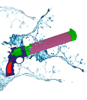 Tradineur - Pistola de agua con diseño de revolver, fabricado en FOAM y plástico, Para mayores de 3 años, Color Surtido. 14 x 42 x 4,5 cm. 