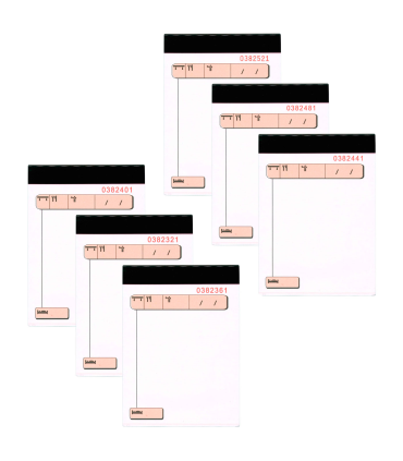 Tradineur - Pack de 6 talonarios comandas camarero, 80 hojas, 40 juegos original + copia, autocopiativas, matriz de corte y tapas de cartón (Tamaño A6 - 105 x 145 mm)