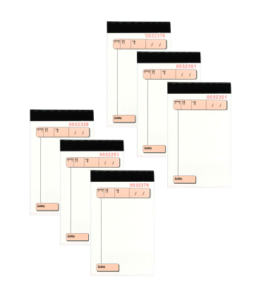 Tradineur - Pack de 6 talonarios comandas camarero, 75 hojas, 25 juegos original + 2 copias, autocopiativas, matriz de corte y tapas de cartón (Tamaño bolsillo - 85 x 145 mm)