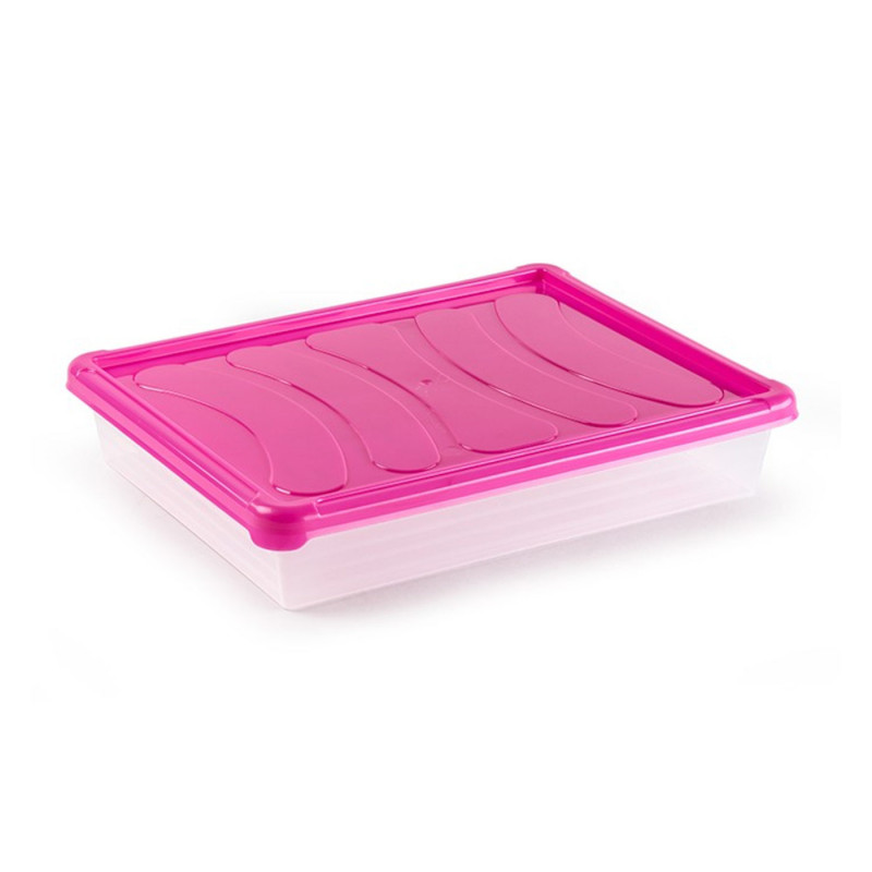 Tradineur - Bandeja rectangular para frigorífico, base transparente y tapa en color pastel aleatorio, capacidad 4 litros, 6,5 x Tradineur - Bandeja rectangular para frigorífico, base transparente y tapa en color pastel aleatorio, capacidad 4 litros, 6,5 x