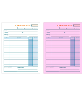 Tradineur - Pack de 6 talonarios de notas de entrega, 70 hojas, 35 juegos original + copia, autocopiativas, matriz de corte y tapas de cartón (Tamaño A5 - 145 x 210 mm)