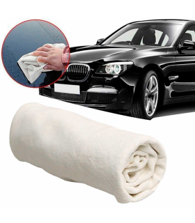 Tradineur - Pack de 2 bayetas de cuero natural de ante para coche, superficie extra suave, limpieza interior, lavado exterior de vehículos, ventanillas, volante, tapicería, 50 x 60 cm