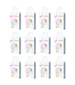 Tradineur - Pack de 12 bolsas medianas de papel para Primera Comunión, incluyen lazo rosa, guardar regalos, fiestas, celebraciones religiosas (Niña - 27 x 21 cm)