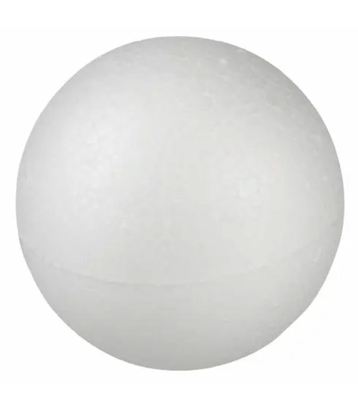 Tradineur - Bola de porexpan, poliestireno expandido, técnica de lentejuelas, servilletas, fieltro, manualidades, decoración, artesanía, proyectos escolares (Blanco - Ø 20 cm)