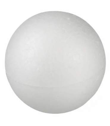 Tradineur - Bola de porexpan, poliestireno expandido, técnica de lentejuelas, servilletas, fieltro, manualidades, decoración, artesanía, proyectos escolares (Blanco - Ø 20 cm)