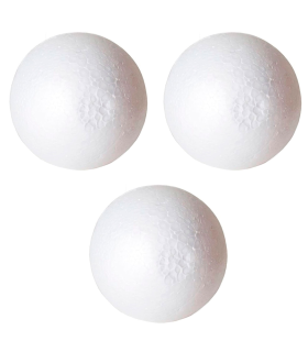 Tradineur - Pack de 3 bolas de poliestireno expandido, porexpan, poliespan, técnica de lentejuelas, fieltro, manualidades, decoración, artesanía, proyectos escolares, hogar (Blanco - Ø 15 cm)