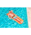 Tradineur - Colchoneta hinchable para adultos, tumbona inflable, flotador con reposacabezas, natación, playa y piscina, verano, 183 x 76 cm, color aleatorio