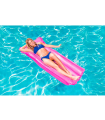 Tradineur - Colchoneta hinchable para adultos, tumbona inflable, flotador con reposacabezas, natación, playa y piscina, verano, 183 x 76 cm, color aleatorio