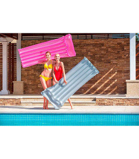 Tradineur - Colchoneta hinchable para adultos, tumbona inflable, flotador con reposacabezas, natación, playa y piscina, verano, 183 x 76 cm, color aleatorio