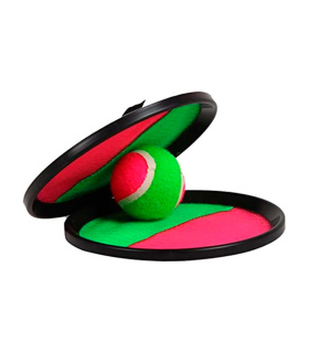 Tradineur - Juego de pelota de velcro, juguete para lanzar, juego de pelota Toss and Catch, actividades al aire libre, incluye 1 pelota - Ø 20,5 cm