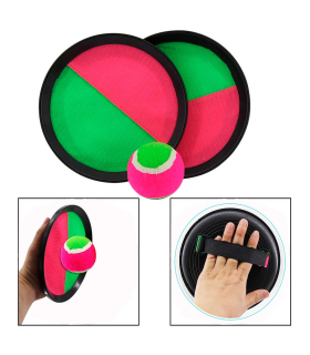 Tradineur - Juego de pelota de velcro, juguete para lanzar, juego de pelota Toss and Catch, actividades al aire libre, incluye 1 pelota - Ø 20,5 cm