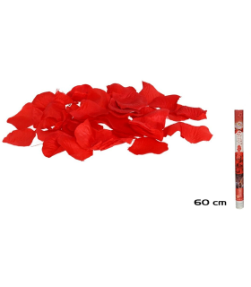 Tradineur - Pack de 4 cañones de confeti de aire comprimido, popper, cracker de confetti, cumpleaños, bodas, fiestas, celebraciones (Pétalos de rosa - 60 cm)