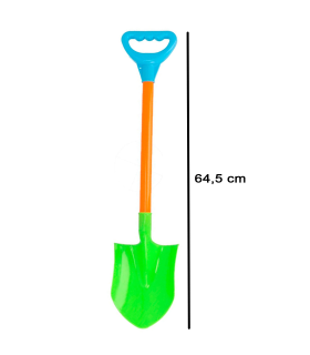 Tradineur - Pack de 2 palas de playa grandes de plástico, juguete infantil para jugar en la arena, parque, jardín, regalo para niños - 64,5 cm - Color aleatorio