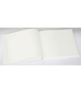 Tradineur - Libro de firmas para boda con lazo de seda, álbum en blanco para mensajes de invitados, regalo para novios (64 páginas, 23,5 x 27 cm)