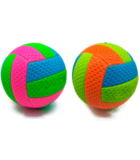 Tradineur - Balón de Voleibol Tricolor - Fabricado en PVC - Ideal para jugar en la playa, piscina o patio - Ø 22 cm - Color Aleatorio