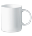 Tradineur - Taza de cerámica, tazón desayuno, café, infusiones, diseño clásico, apta para lavavajillas y microondas (Blanco - 330 ml - 9,2 x 8 cm)